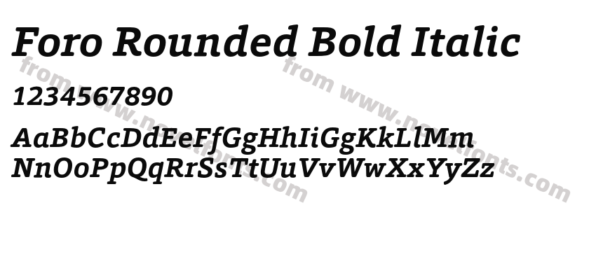 Foro Rounded Bold ItalicPreview
