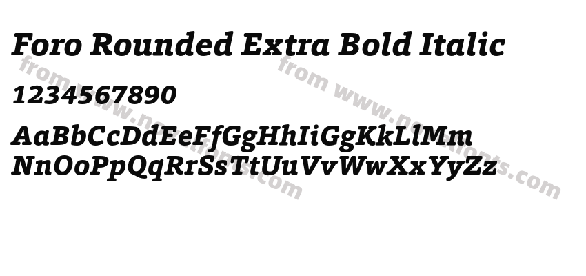 Foro Rounded Extra Bold ItalicPreview