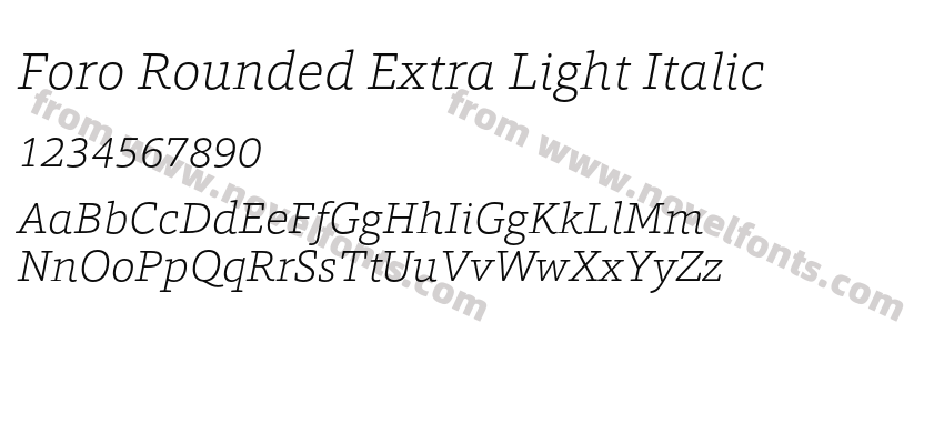Foro Rounded Extra Light ItalicPreview
