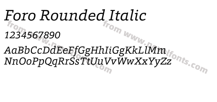 Foro Rounded ItalicPreview