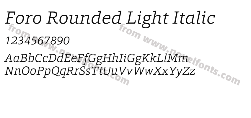 Foro Rounded Light ItalicPreview