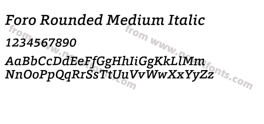 Foro Rounded Medium ItalicPreview