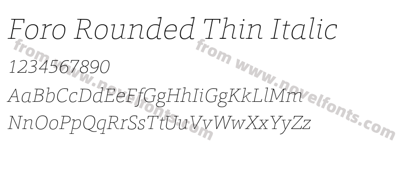 Foro Rounded Thin ItalicPreview