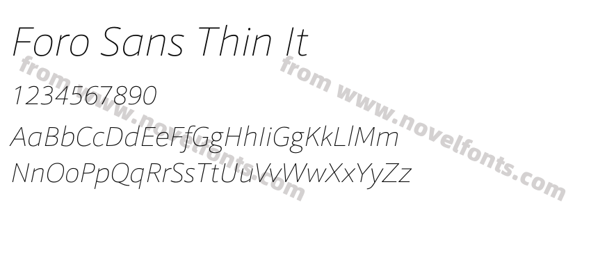 Foro Sans Thin ItPreview