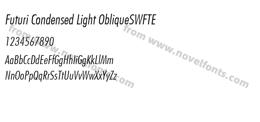 Futuri Condensed Light ObliqueSWFTEPreview