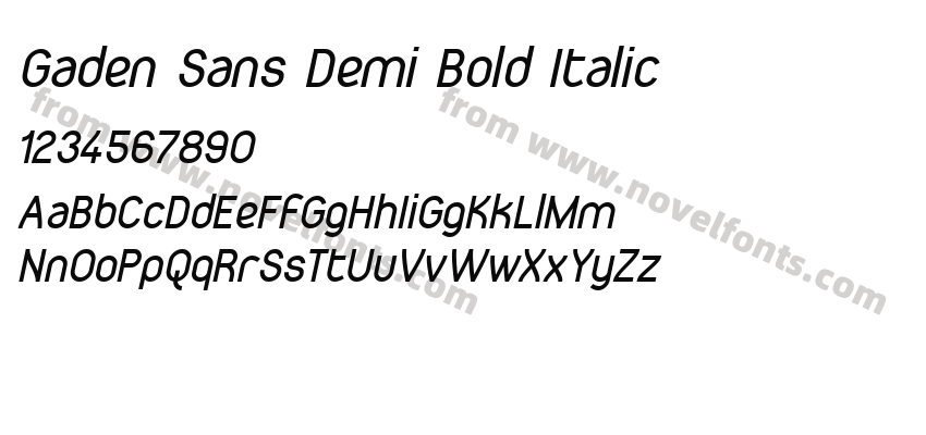Gaden Sans Demi Bold ItalicPreview