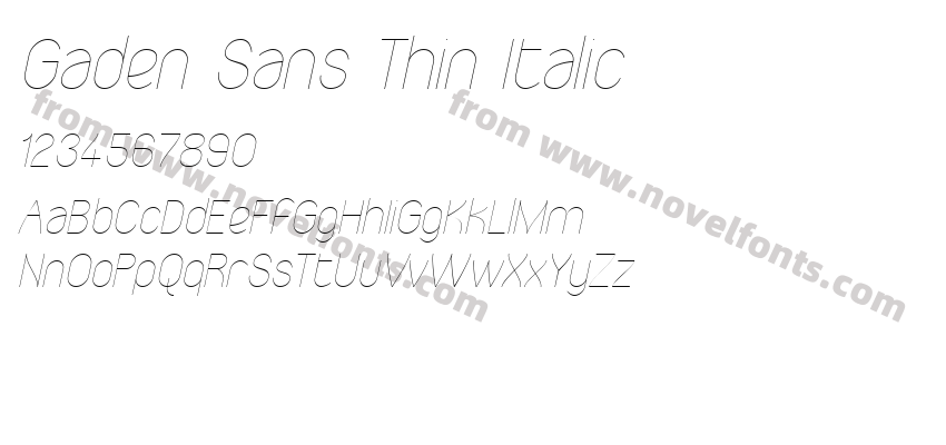 Gaden Sans Thin ItalicPreview