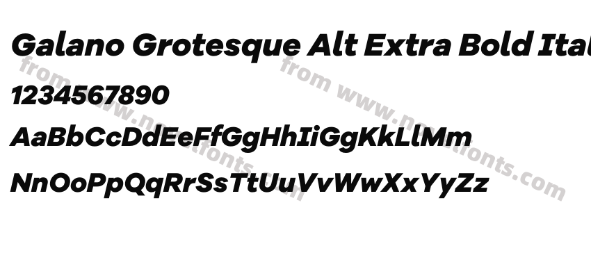 Galano Grotesque Alt Extra Bold ItalicPreview