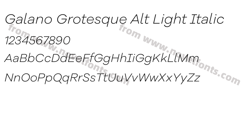 Galano Grotesque Alt Light ItalicPreview