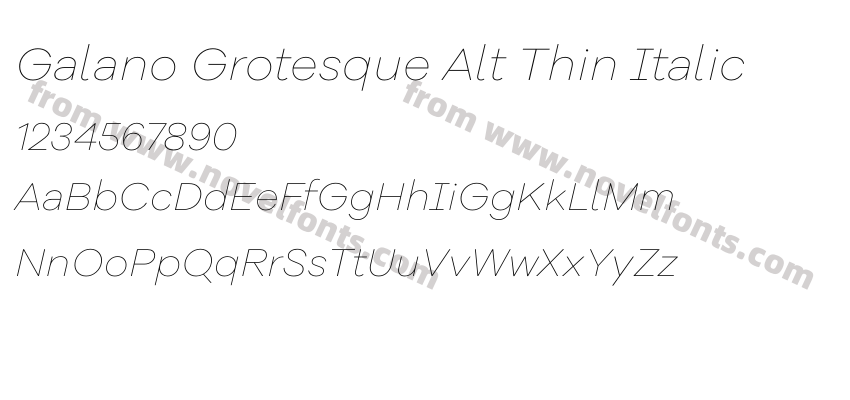 Galano Grotesque Alt Thin ItalicPreview