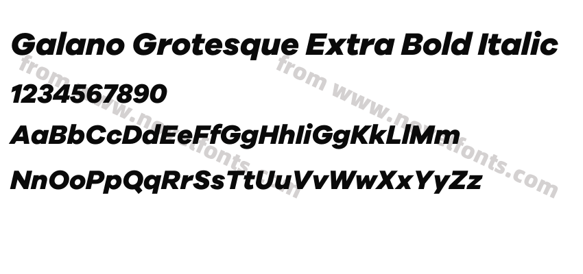 Galano Grotesque Extra Bold ItalicPreview