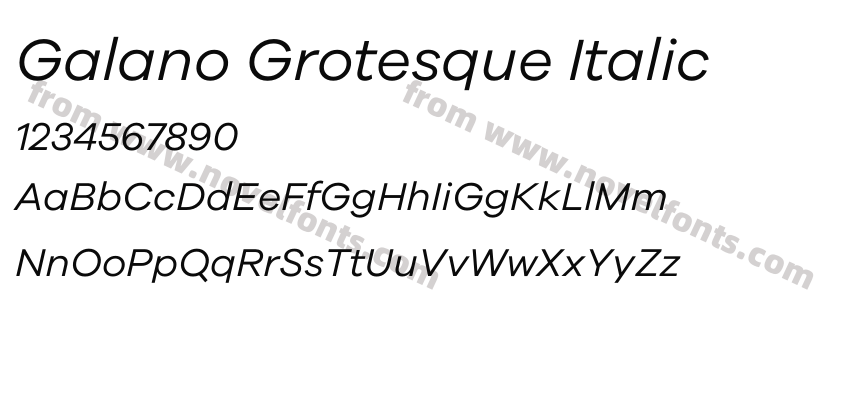 Galano Grotesque ItalicPreview