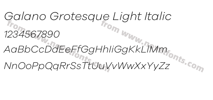 Galano Grotesque Light ItalicPreview