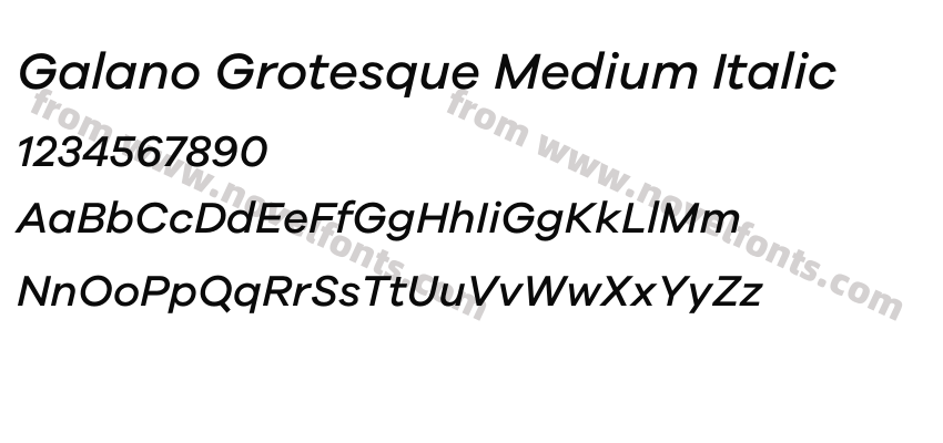 Galano Grotesque Medium ItalicPreview