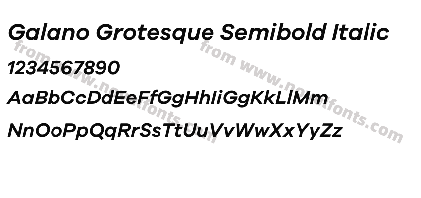 Galano Grotesque Semibold ItalicPreview