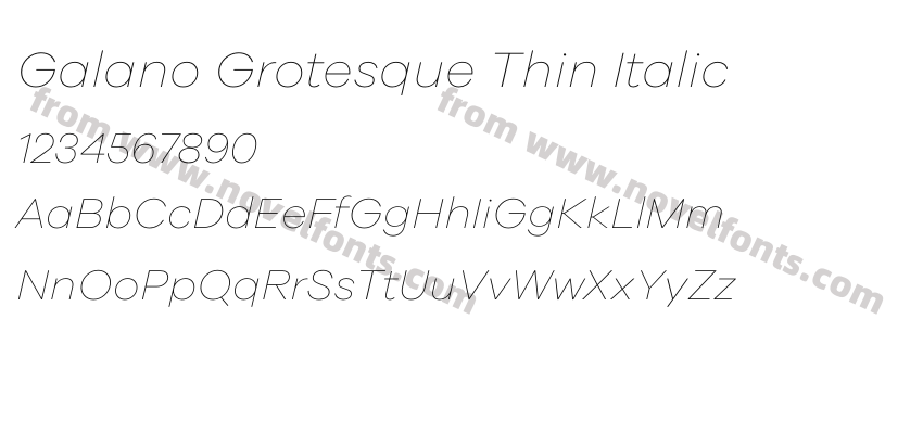 Galano Grotesque Thin ItalicPreview
