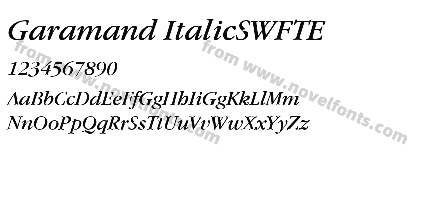 Garamand ItalicSWFTEPreview