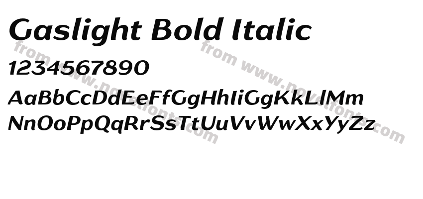 Gaslight Bold ItalicPreview