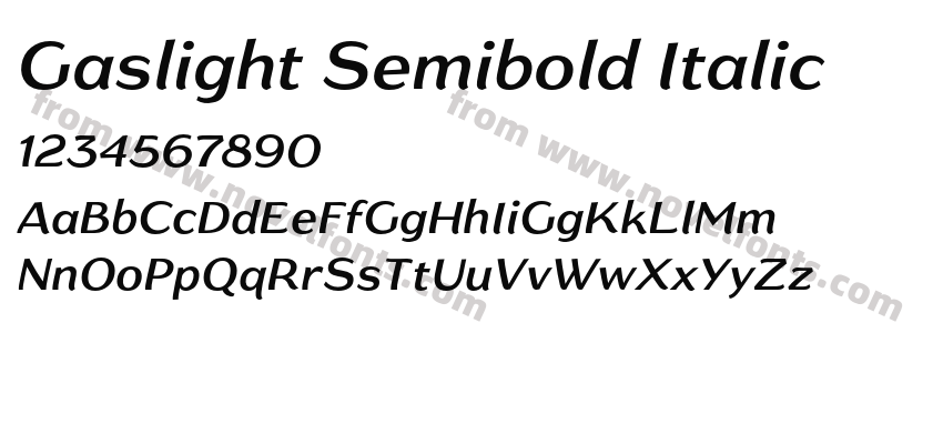 Gaslight Semibold ItalicPreview