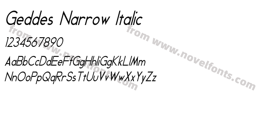 Geddes Narrow ItalicPreview