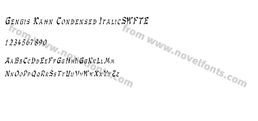 Gengis Kahn Condensed ItalicSWFTEPreview