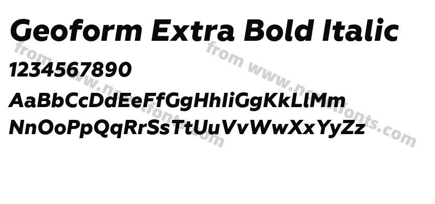 Geoform Extra Bold ItalicPreview