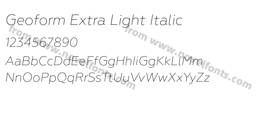 Geoform Extra Light ItalicPreview