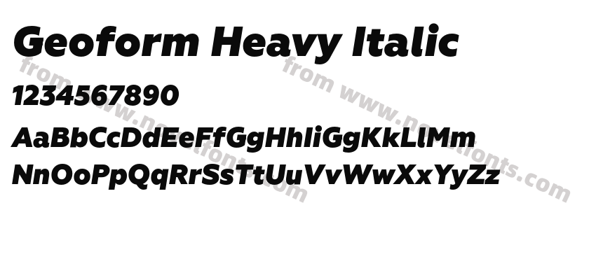 Geoform Heavy ItalicPreview