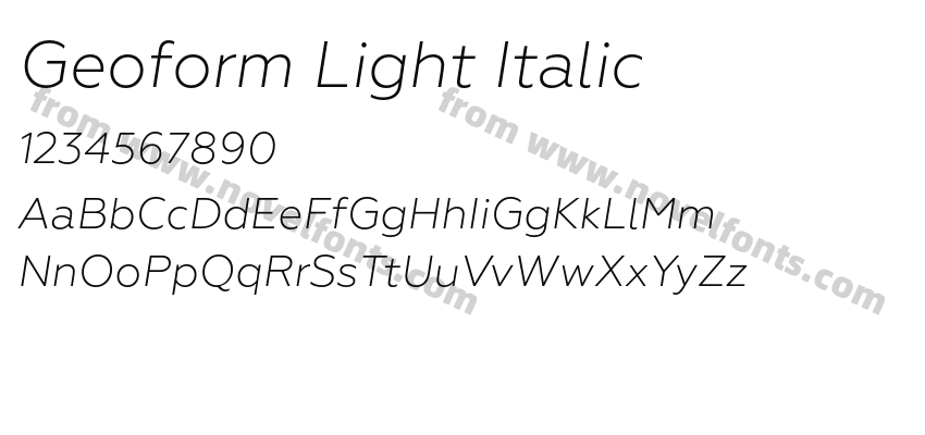 Geoform Light ItalicPreview