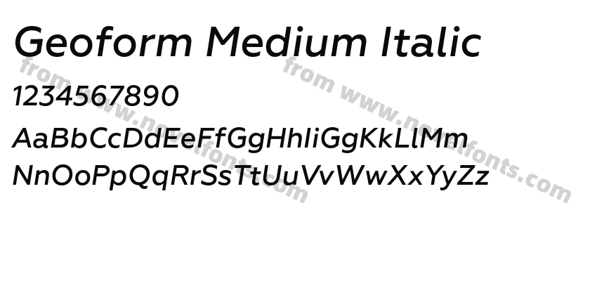 Geoform Medium ItalicPreview