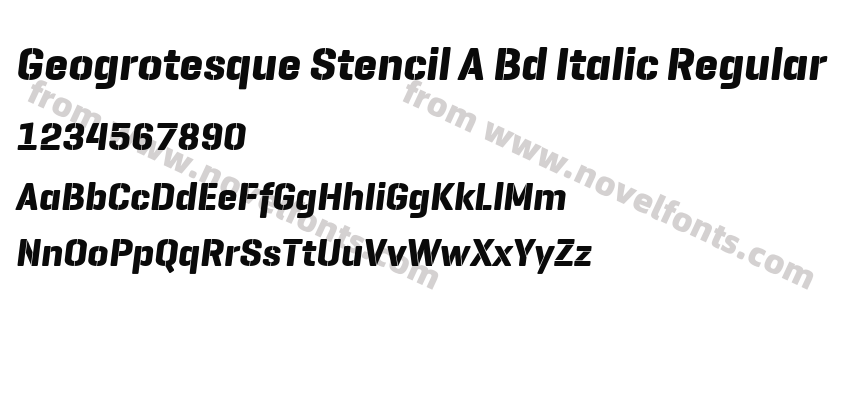 Geogrotesque Stencil A Bd Italic RegularPreview