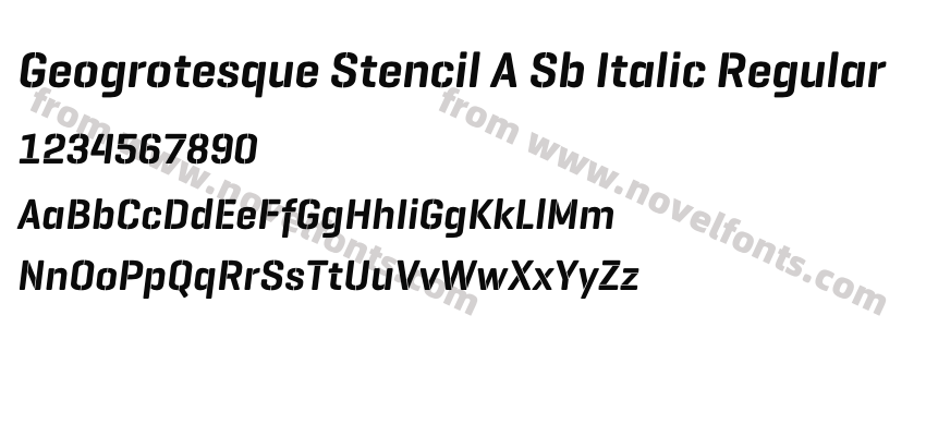 Geogrotesque Stencil A Sb Italic RegularPreview