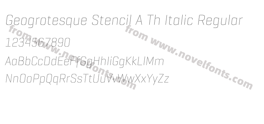 Geogrotesque Stencil A Th Italic RegularPreview