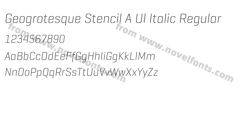 Geogrotesque Stencil A Ul Italic RegularPreview