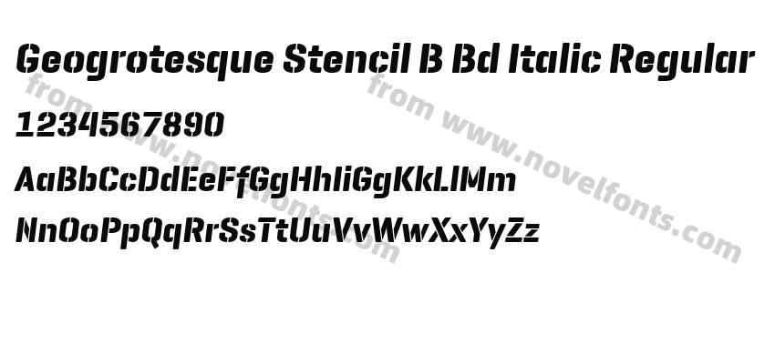 Geogrotesque Stencil B Bd Italic RegularPreview