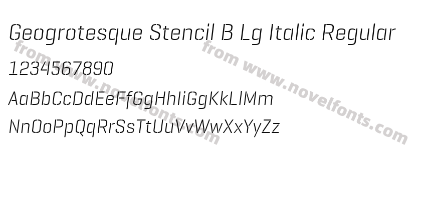 Geogrotesque Stencil B Lg Italic RegularPreview