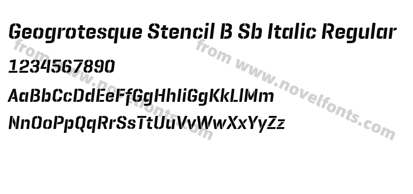 Geogrotesque Stencil B Sb Italic RegularPreview