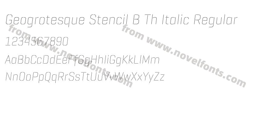 Geogrotesque Stencil B Th Italic RegularPreview