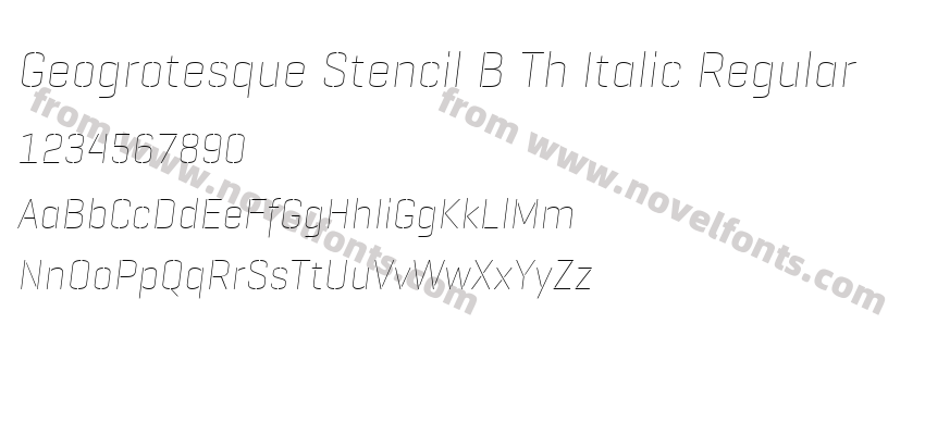 Geogrotesque Stencil B Th Italic RegularPreview
