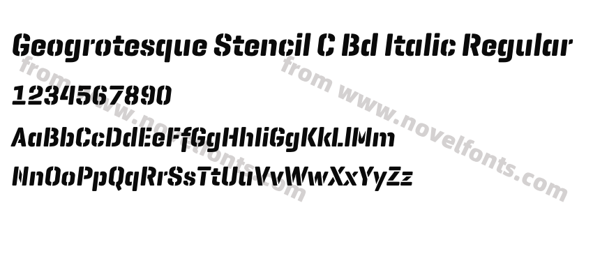 Geogrotesque Stencil C Bd Italic RegularPreview