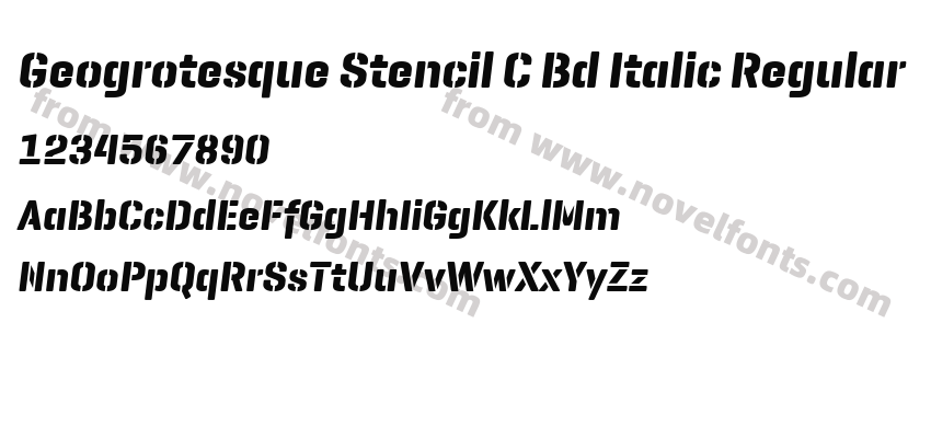 Geogrotesque Stencil C Bd Italic RegularPreview