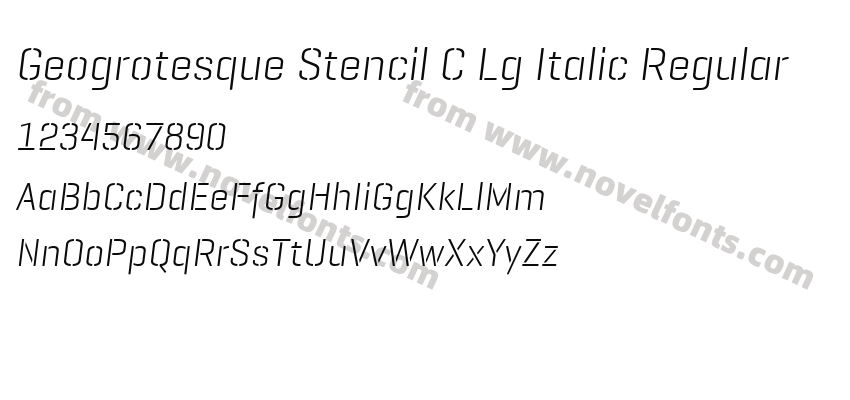 Geogrotesque Stencil C Lg Italic RegularPreview