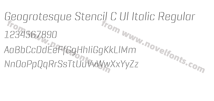 Geogrotesque Stencil C Ul Italic RegularPreview