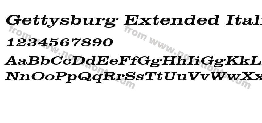 Gettysburg Extended ItalicSWFTEPreview