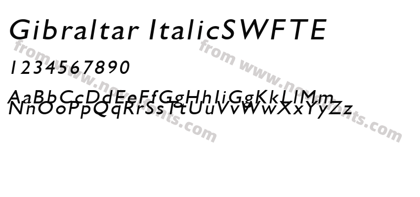 Gibraltar ItalicSWFTEPreview