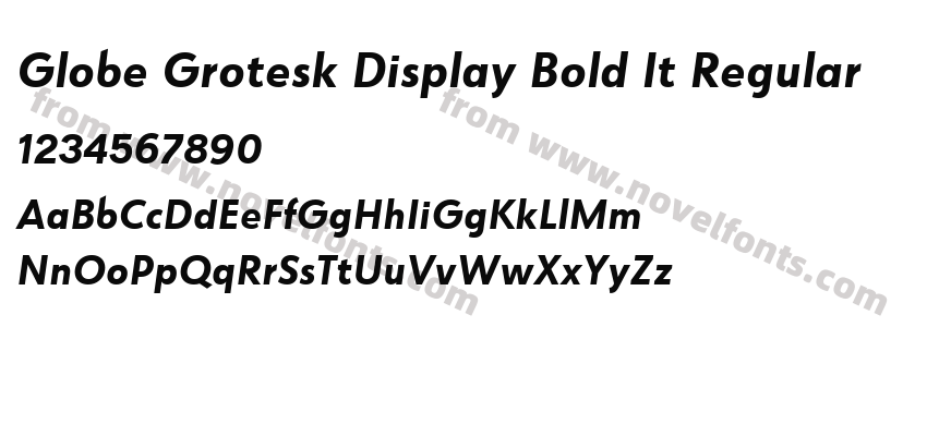 Globe Grotesk Display Bold It RegularPreview