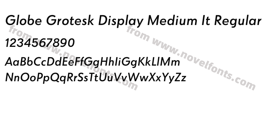 Globe Grotesk Display Medium It RegularPreview