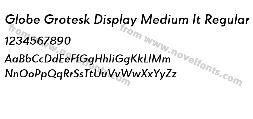 Globe Grotesk Display Medium It RegularPreview