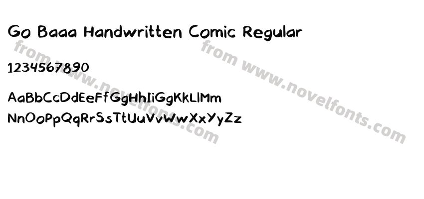 Go Baaa Handwritten Comic RegularPreview