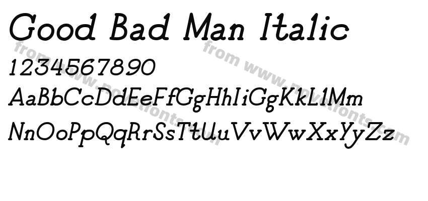 Good Bad Man ItalicPreview